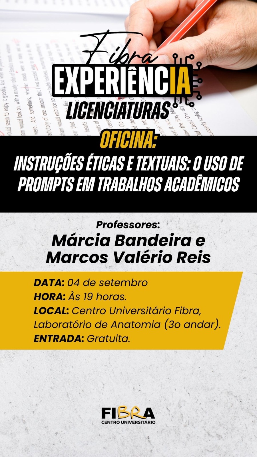 Oficina Instruções éticas e textuais: o uso de prompts em trabalhos acadêmicos