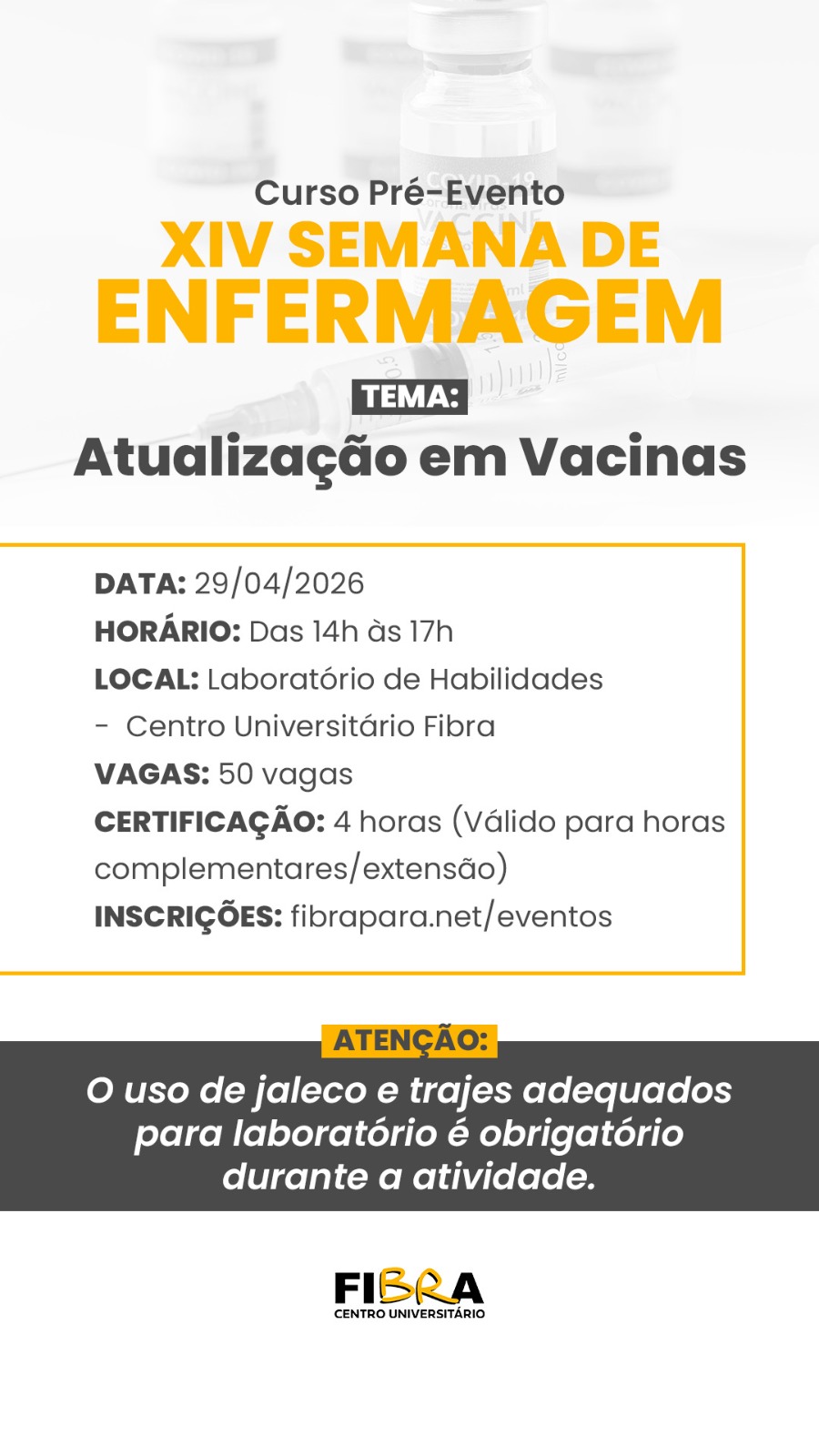Atualização em Vacinas: Curso Pré-Evento – Semana da Enfermagem 2026